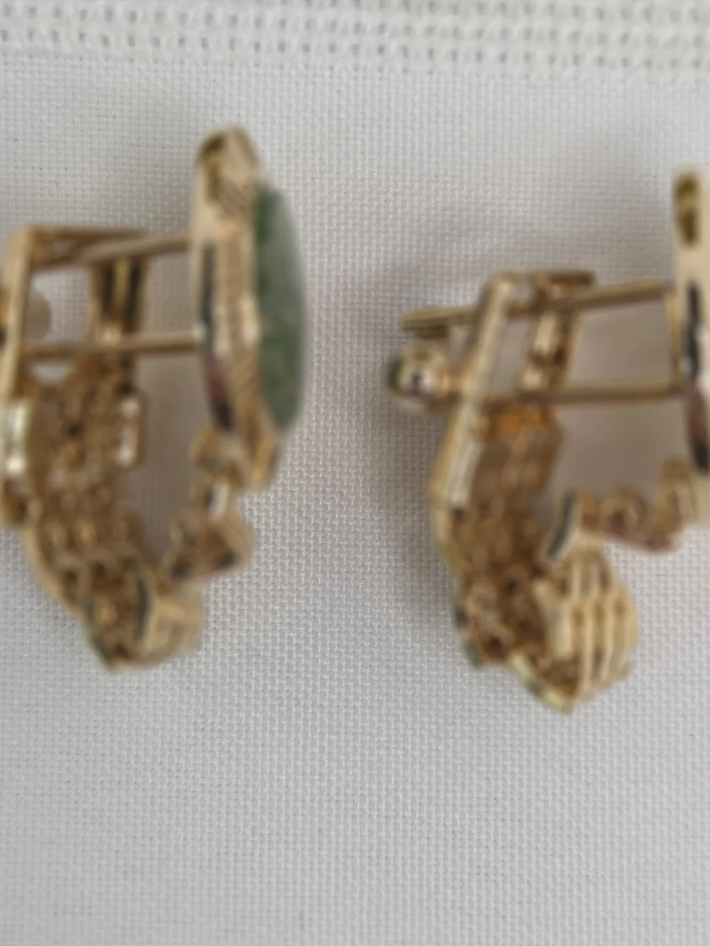 Oleg Cassini Gold-Tone Cufflink & Tie Bar Set with Genuine Jade